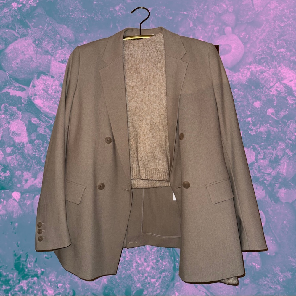 Zara Gray Blazer & Suit Jacket